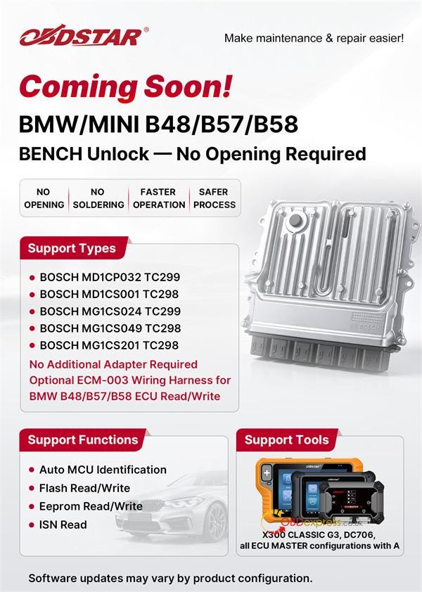 2026年版 ロックされたBMW MD1 MG1 ECU用トップECUツール