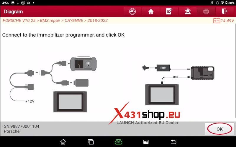 Launch X431 IMMO Plusを使用してポルシェ カイエンのBMS故障を修復する