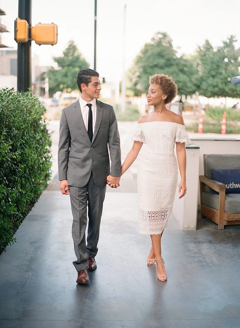 bride and groom - http://ruffledblog.com/downtown-dallas-rehearsal-dinner-inspiration