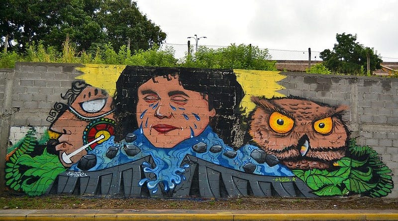 Mural of slain Honduran activist Berta Caceres.
