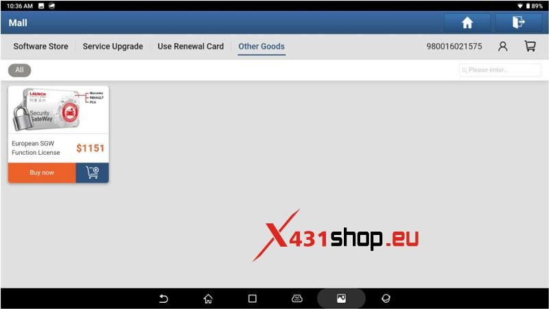 Launch European SGW Function License