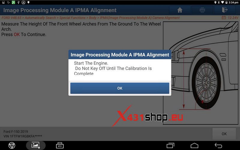 LAUNCH X431_Ford Vehicle Lane Departure Warning System Camera Calibration