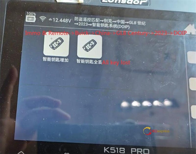 Lonsdor K518 Pro with DOIP Cable Program 2023 Buick GL8 Century