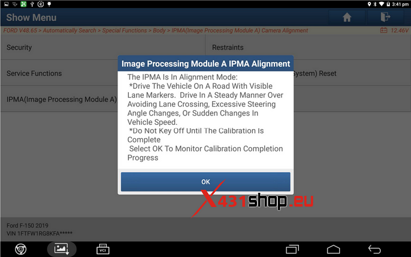 LAUNCH X431_Ford Vehicle Lane Departure Warning System Camera Calibration