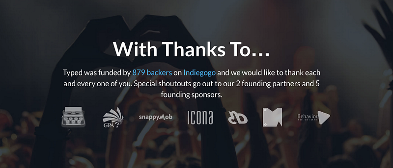 Typed, supported by great folks including Desk App!