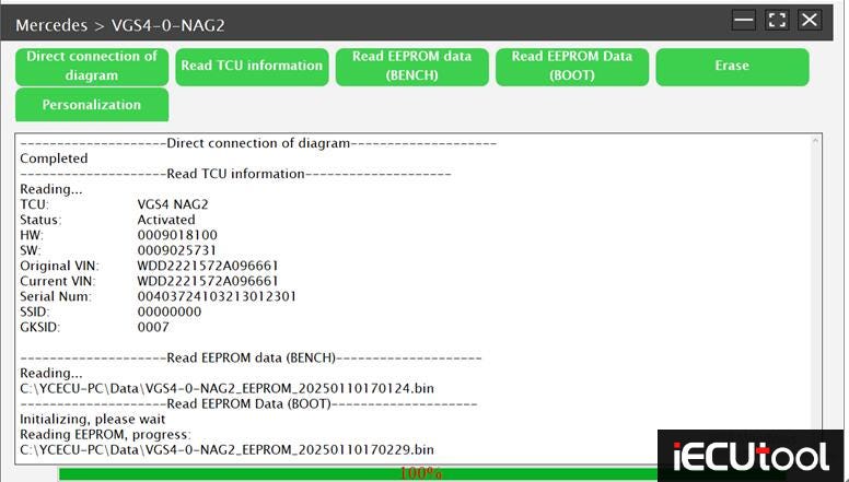 Launch X-PROG3 Now can Erase Mercedes 7 Speed VGS4 Gearbox