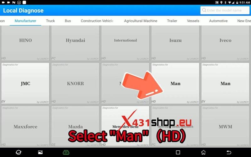 LAUNCH-X431 PAD5 HD3 MAN Clutch Relearn Gearbox Match