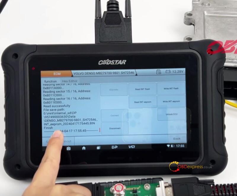 Volvo ECM Read, Write, Unlock with OBDSTAR DC706 on Bench