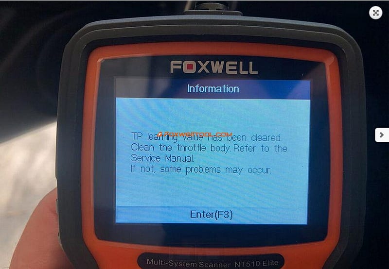 Honda Accord Civic throttle body relearn with Foxwell NT510 Elite