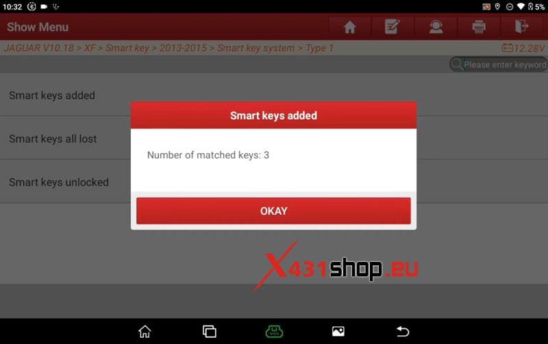 LAUNCH X431 IMMO PLUS Adds 2013–2015 Jaguar XF Smart Key OK