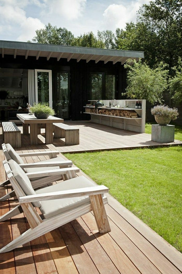 moderne-gartengestaltung-rustikale-möbel
