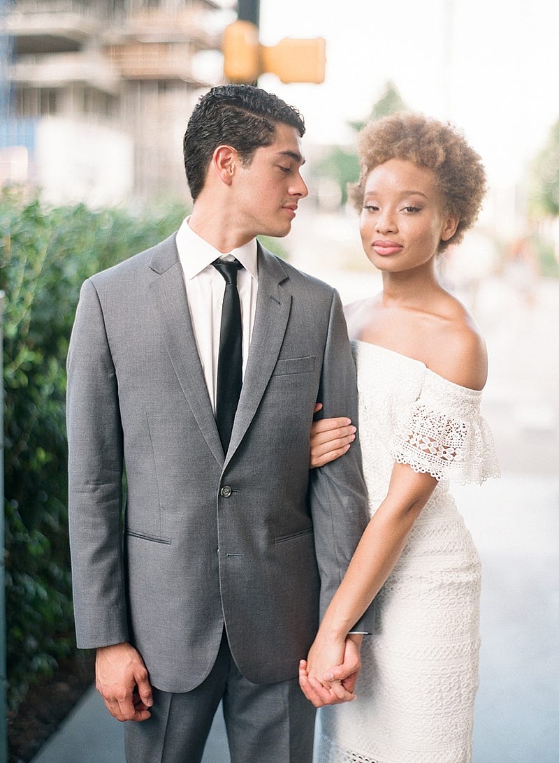 bride and groom - http://ruffledblog.com/downtown-dallas-rehearsal-dinner-inspiration
