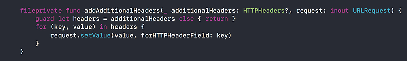 addAdditionalHeaders method implementation