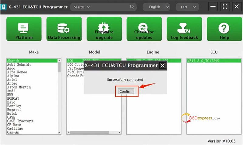 ダウンロード、インストール、アップデート、アクティベーション X431 ECU および TCU プログラマーの起動