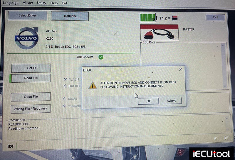 Foxflash Failed to Read Volvo EDC16C31 via OBD