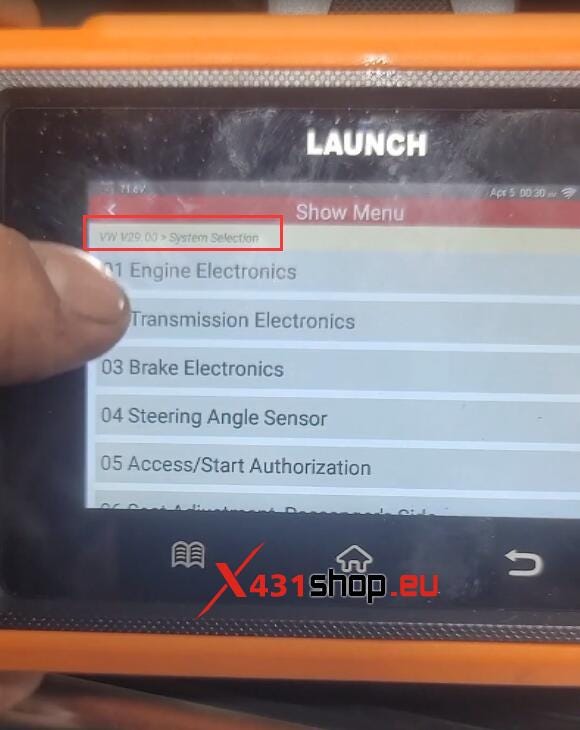 How to use LAUNCH X431 Creader Elite 2.0 BBA Activate VW Fuel Pump