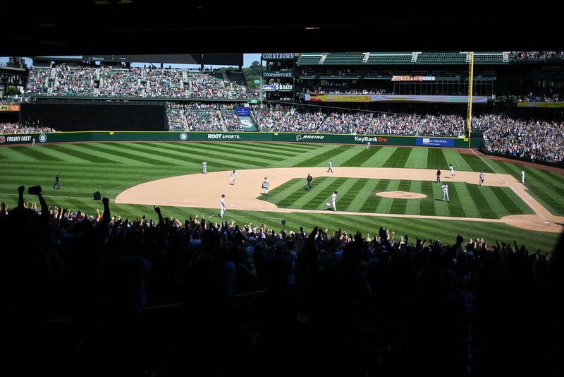 Fans celebrate after Mariners’ first baseman Dae-Ho Lee hits a three-run homerun in the bottom of the eighth inning against the San Diego Padres on Monday, May 30th. The Mariners defeated the Padres 9-3.