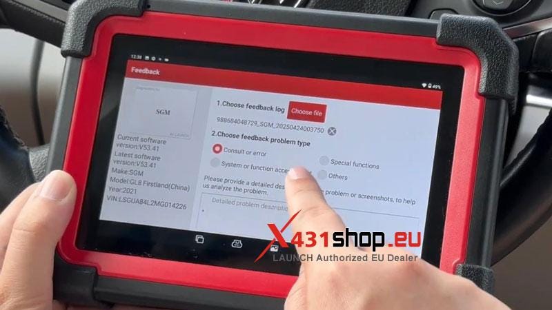 LAUNCH X431 CRP919E-BT: How To Report Diagnostic feedback