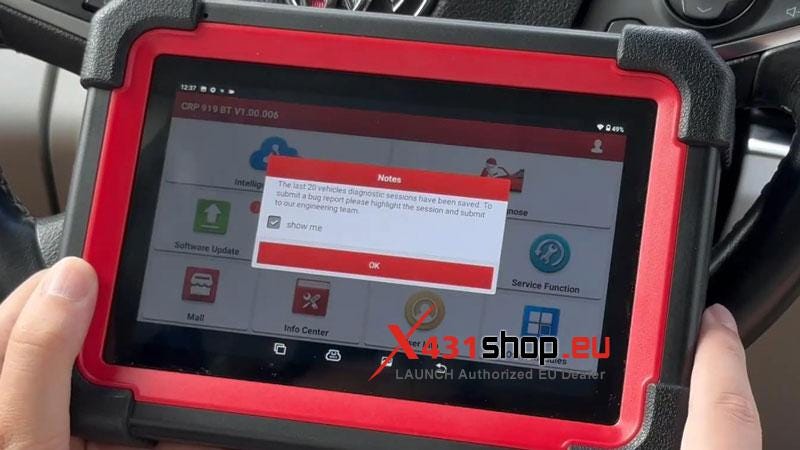 LAUNCH X431 CRP919E-BT: How To Report Diagnostic feedback