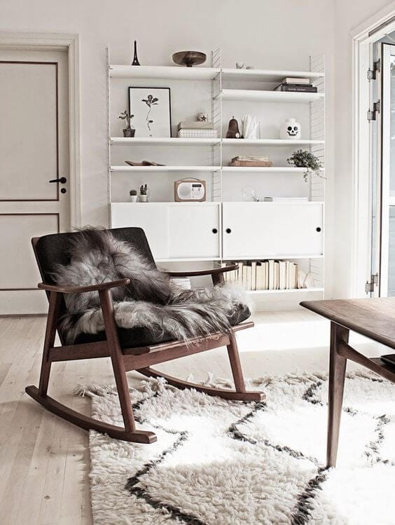 Scandinavian style interior with fur features