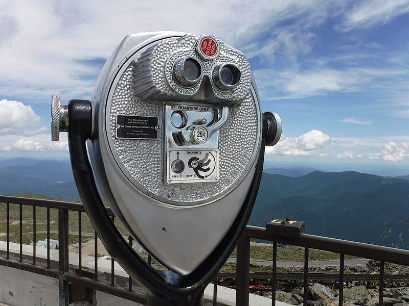 Coin operated binoculars