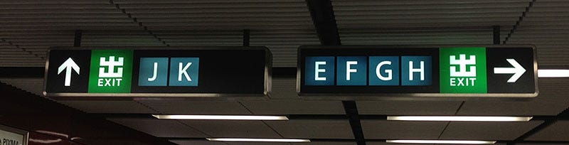 MTR exit directional signs