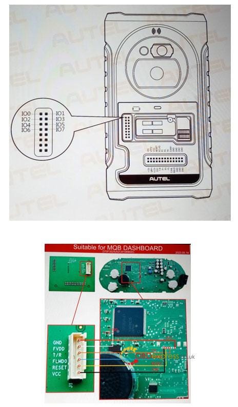 Autel APB130 Adapter and XP400 Pro Read Chip D7035XX Data Connection Method