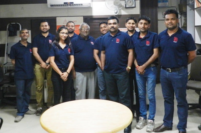 Nirogam's lean team that works out of their Faridabad office in India