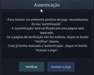 janela com erro de autenticação