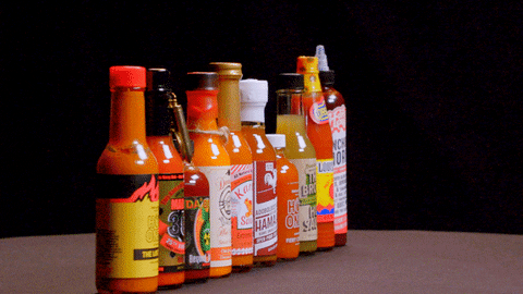 10 bottles of hot sauces