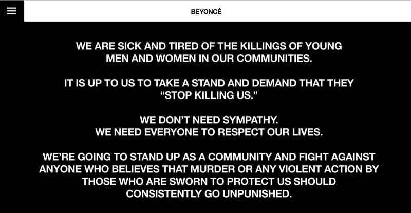 Beyonce's Call to End Police Violence