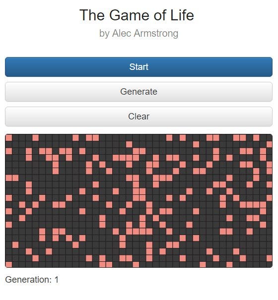 Just finished my responsive React.js 'The Game of Life' =>
#freecodecamp @freecodecamp