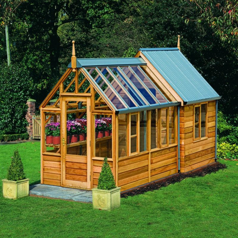 Rosemoore Combi Greenhouse/shed Home greenhouse, Wooden greenhouses