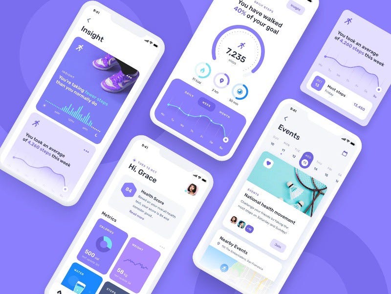 health and fitness app ux design