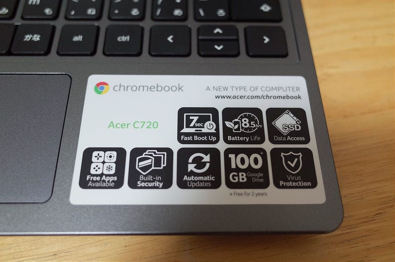 Chromebook Acer C720スペック