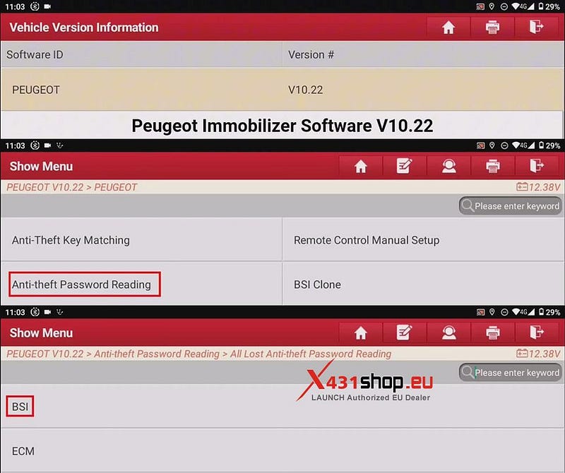 LAUNCH X431 IMMO PLUS_プジョー3008用キーマッチング