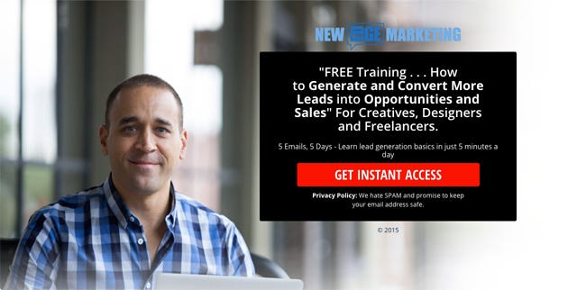 Landing page example