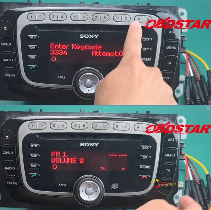 OBDSTAR MT200 Read and Change Code on Ford TMS470 NEC70F3357 Radio