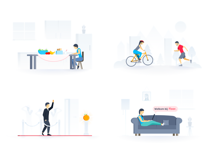 Floor web app illustrations by Leon Ephraim