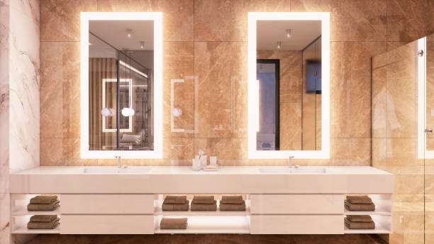 LED mirror for bathroom interior
