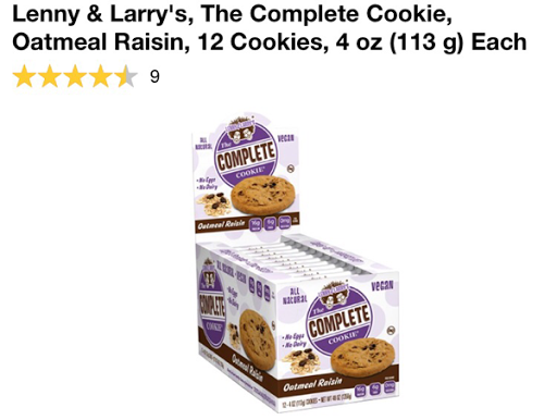 كوكيز البروتين النباتي Lenny & Larry's, The Complete Cookie