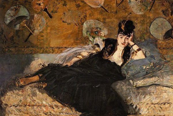 Lady with Fans (Portrait of Nina de Callias) by Édouard Manet  