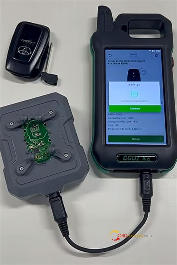 Toyota 4A Unlock Key by CGDI K2 Key Tool