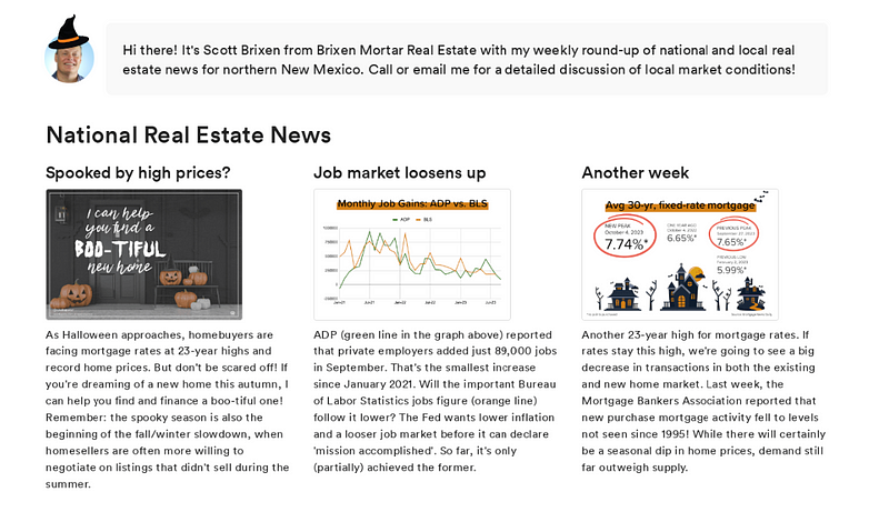 What's Up Real Estate - October 6th 23 Report