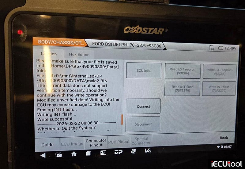 OBDSTAR DC706 Failed to Read Ford KA BSI Solution