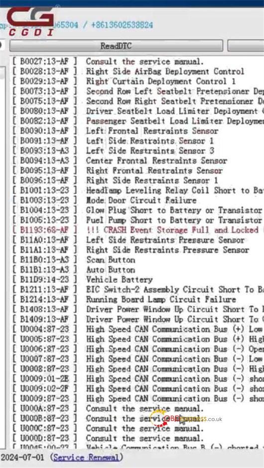Tesla 1512876-00-E Airbag Repair by CGDI CG100X_CG70