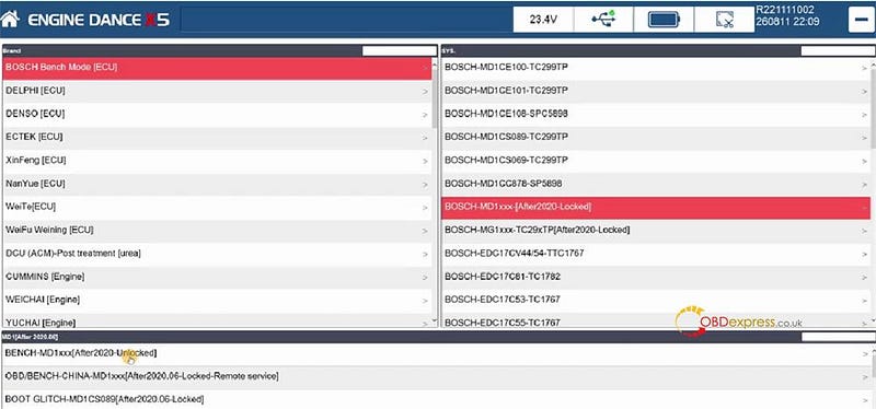 EngineDance X5 Unlock 2020+ Bosch MD1CE100 MD1CS003 ECUs