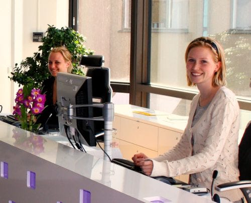 Receptionists wheelchair