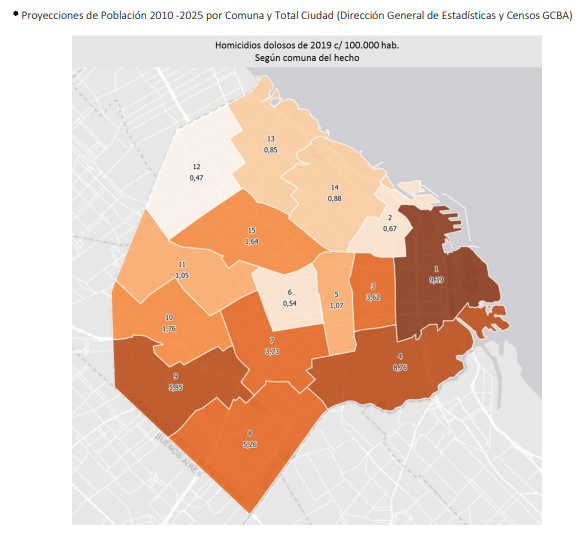 Violence and crime map of Buenos Aires, 2019 (In Spanish)