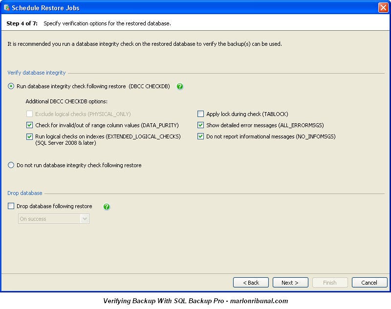 Verifying SQL Server Backup Restore With SQL Backup Pro v7